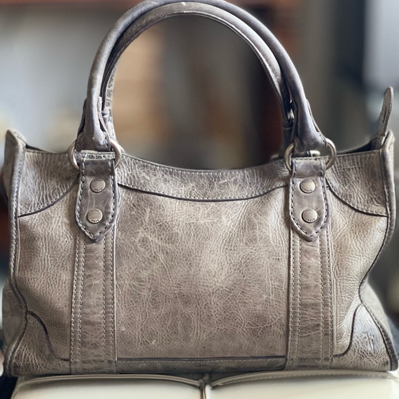 Frye Melissa Satchel in Distressed Gray Leather - Picture 11 of 11